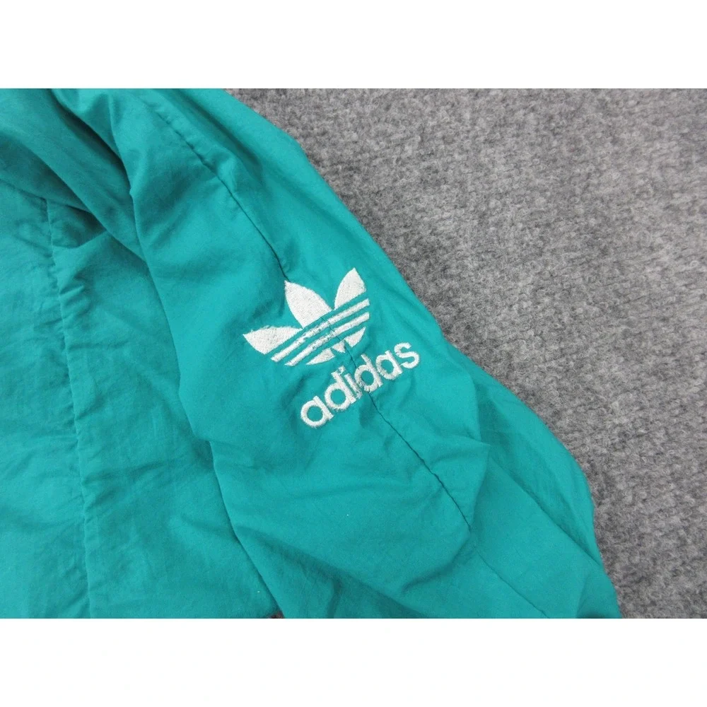 Vintage Boston Marathon Jacket Mens Large‎ Teal Black Running Adidas USA BAA 90s